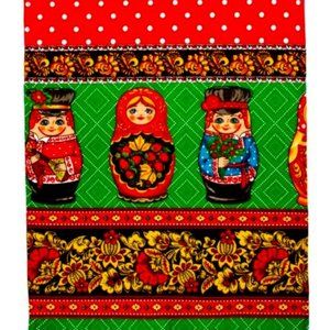 NWT Kitchen Towel Russian Matryoshka Polka Dots